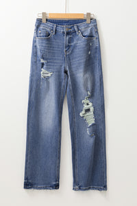 Ashleigh Distressed Straight Leg High Waist Jeans