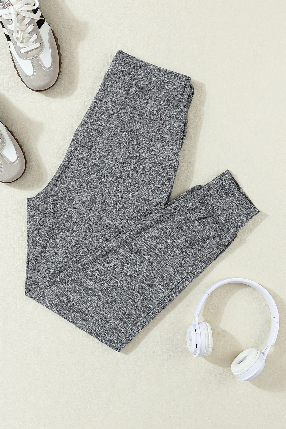 Drawstring Jogger Sweatpants- Heather Gray