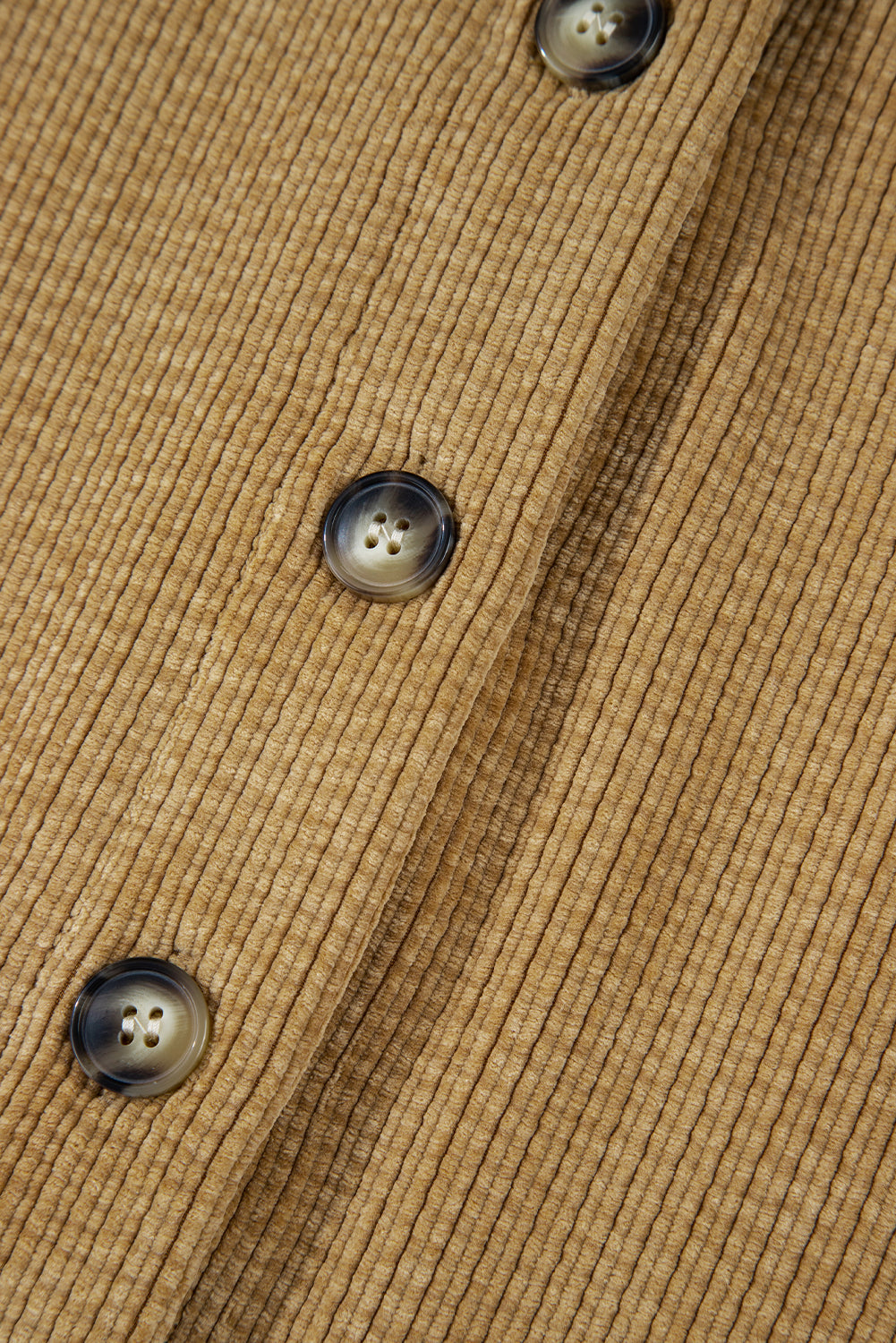 Corduroy Button Up Shacket- Beige