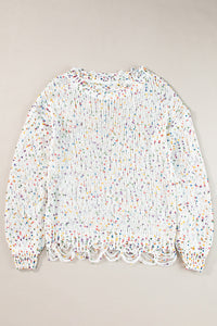 Dropped Shoulder Sweater- Confetti