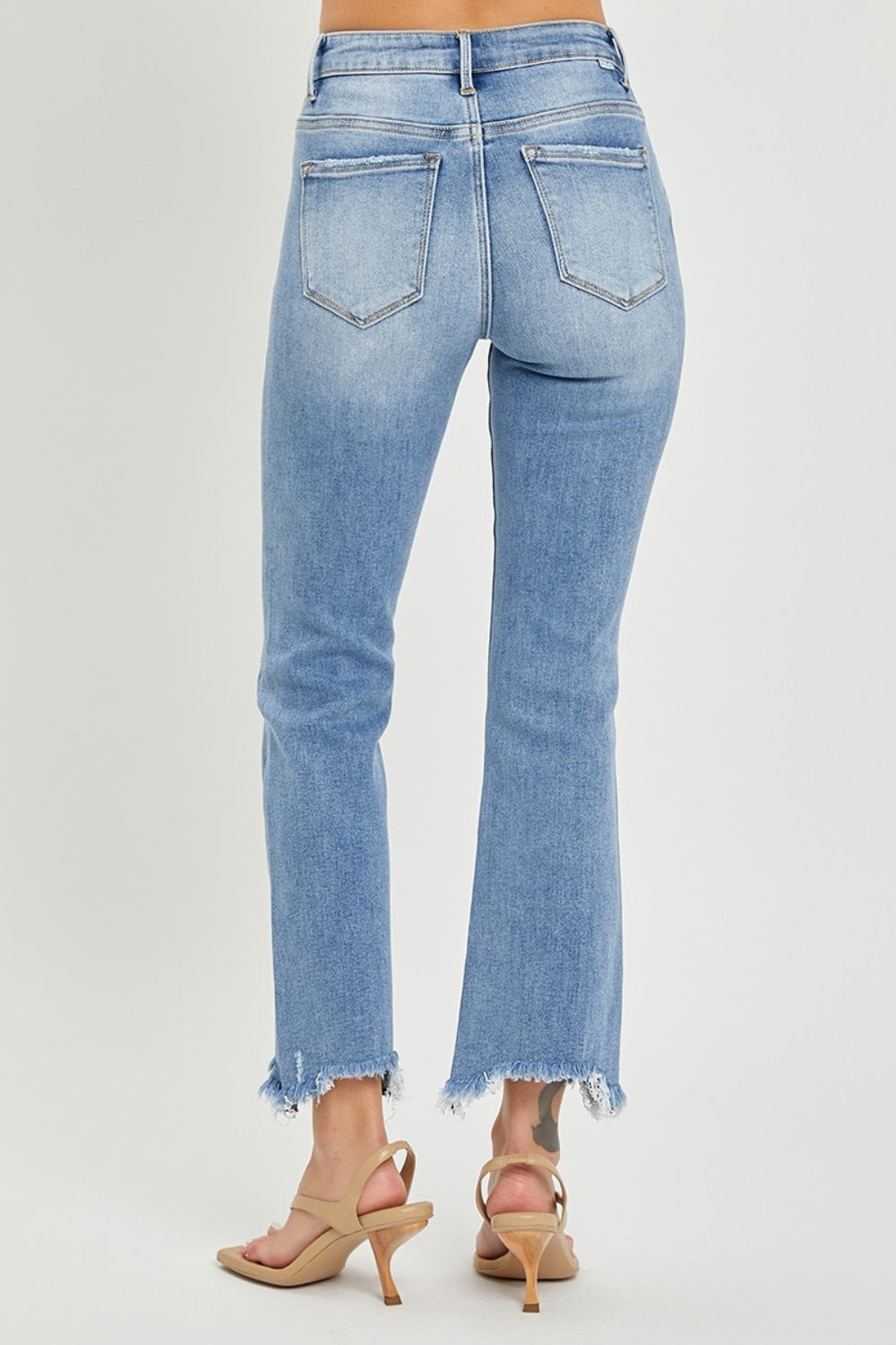 Marley Frayed Hem Cropped Straight Jeans