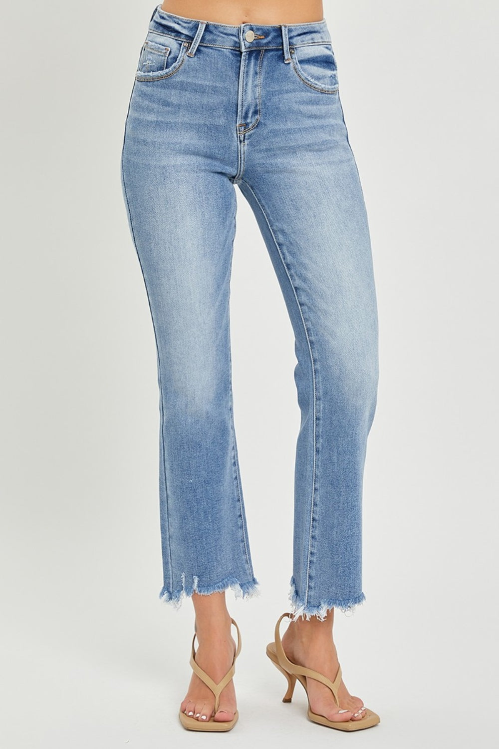 Marley Frayed Hem Cropped Straight Jeans