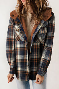 Plaid Sherpa Lined Hooded Shacket