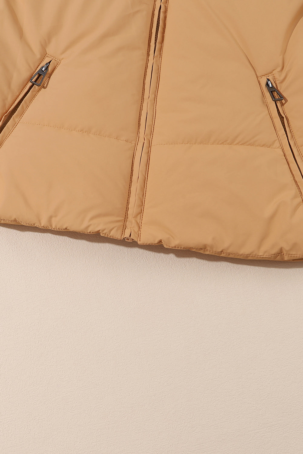 Zip Up Puffer Coat- Brown