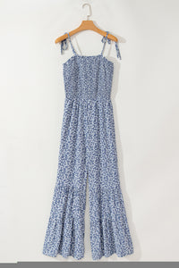 Floral Wide Leg Jumpsuit- Blue