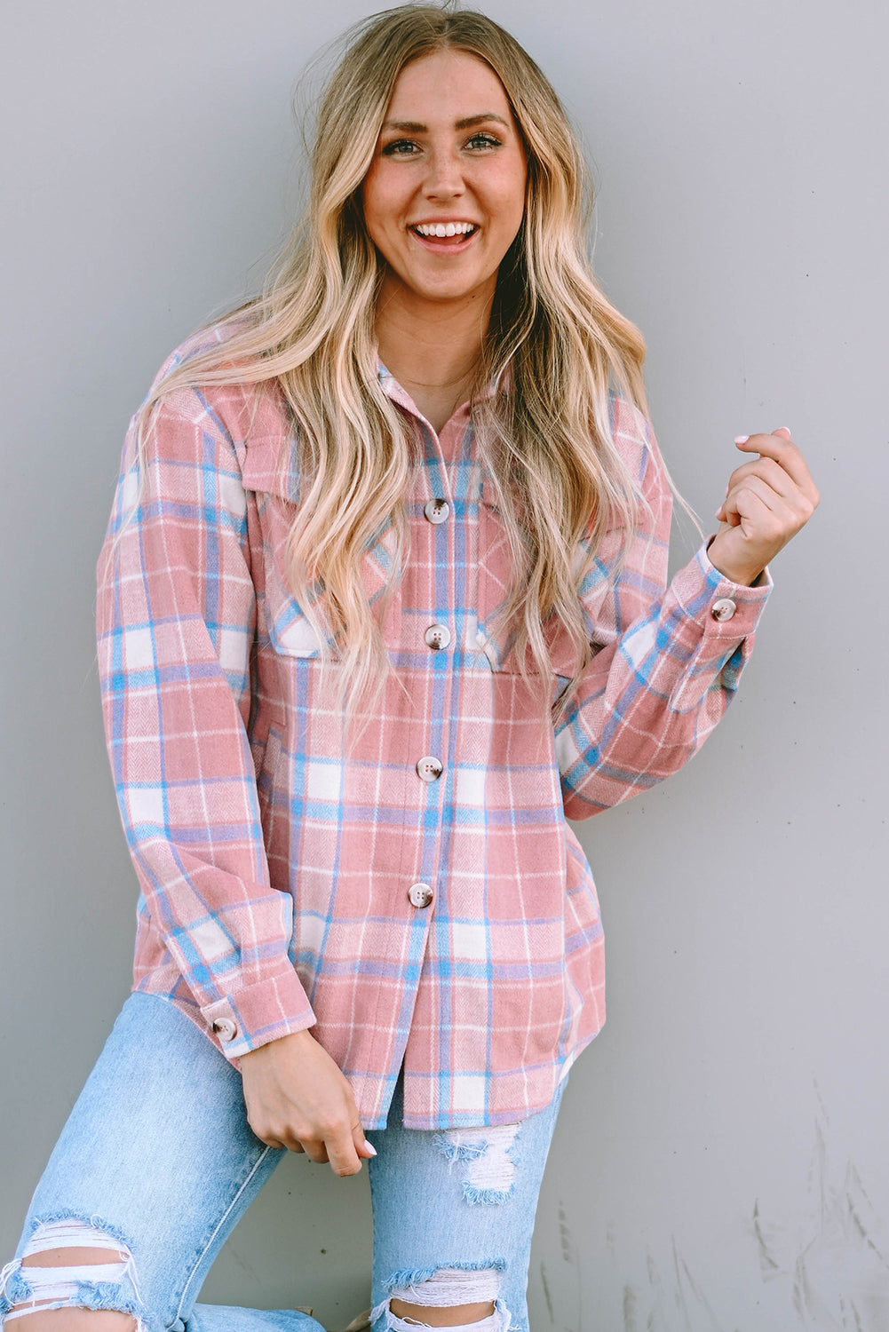 Flannel Shirt- Pink