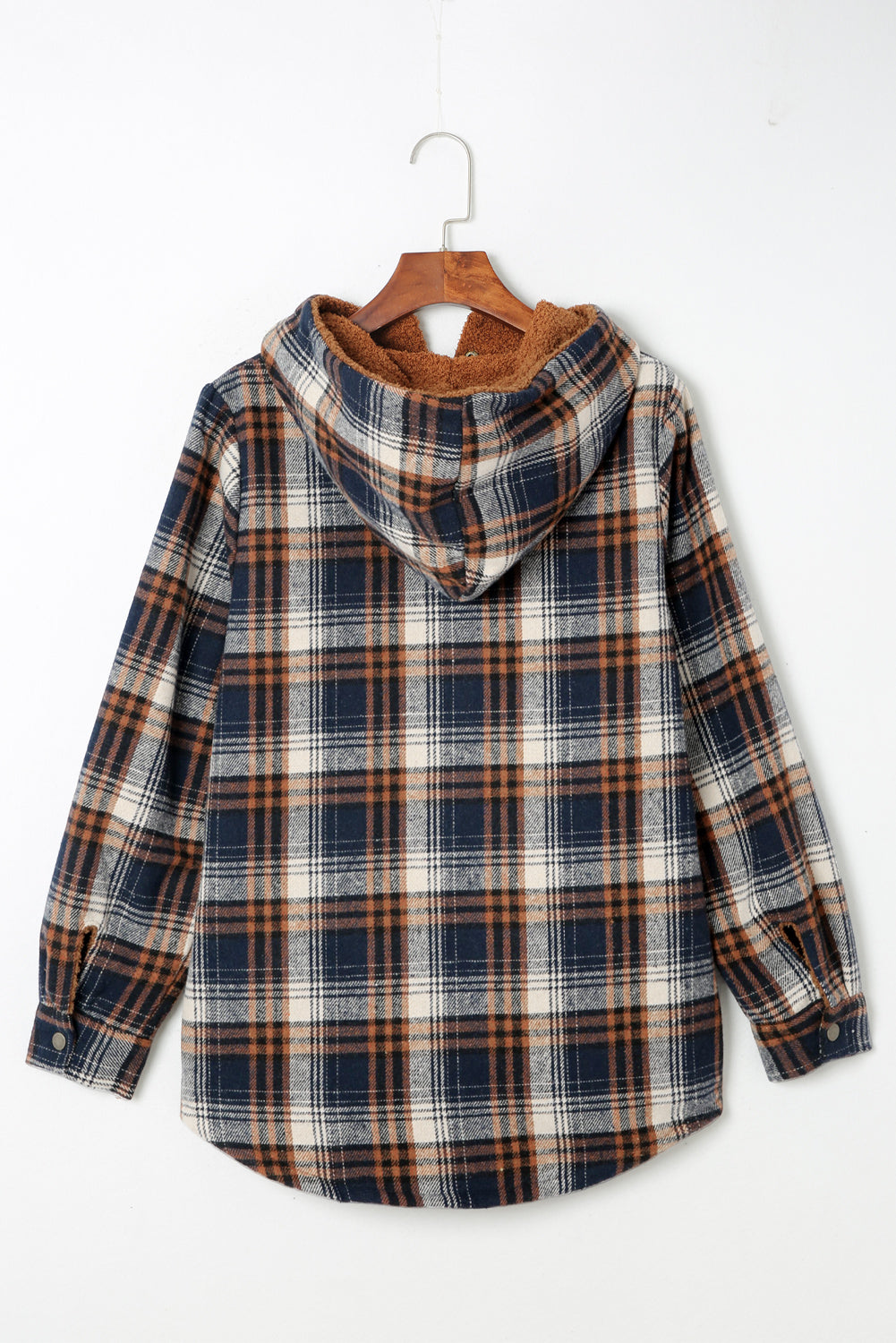 Plaid Sherpa Lined Hooded Shacket