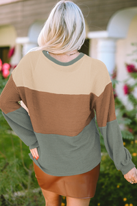 Color Block Long Sleeve Top