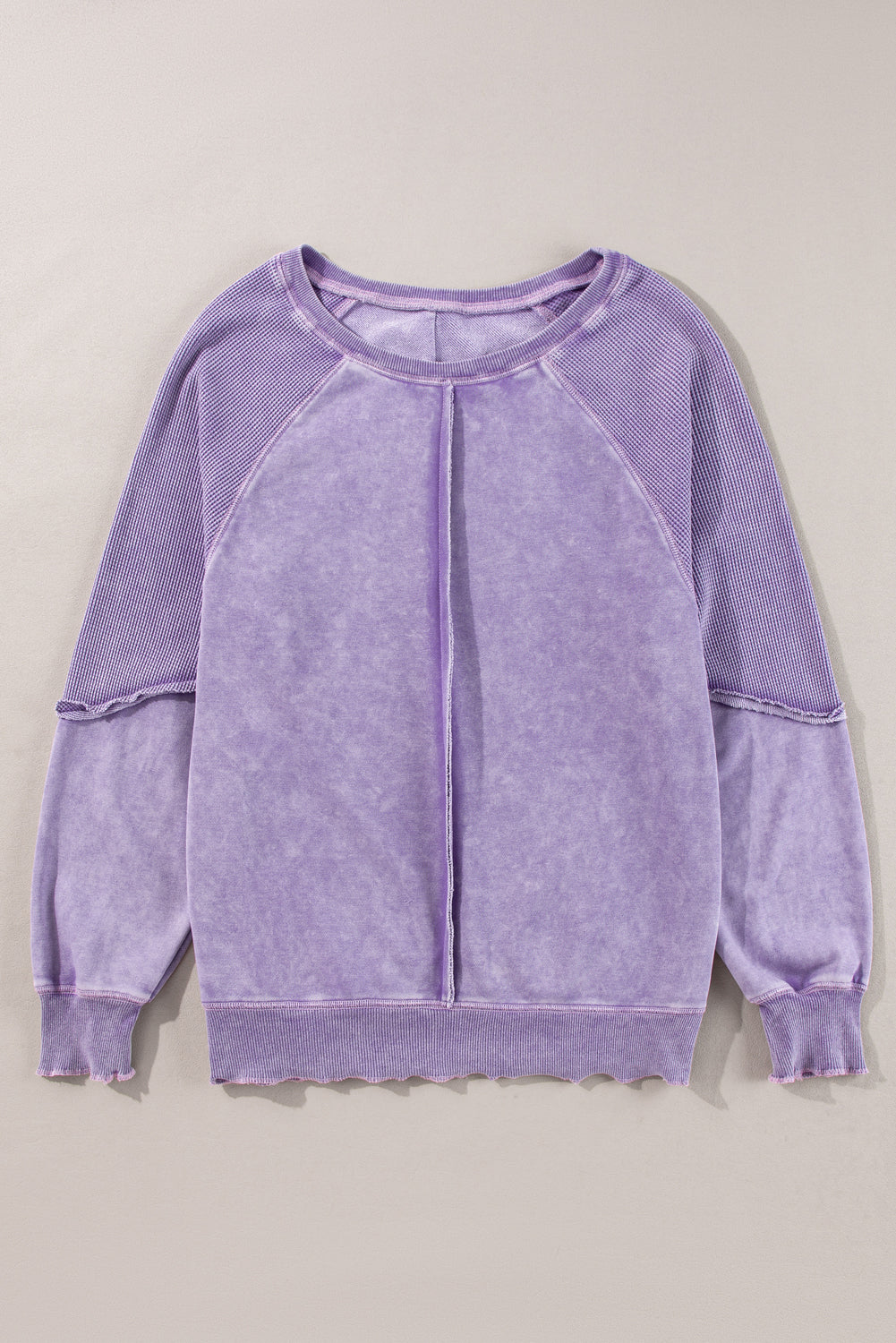 Waffle Knit Sweatshirt- Purple