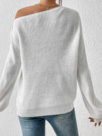 Single Shoulder Long Sleeve Sweater