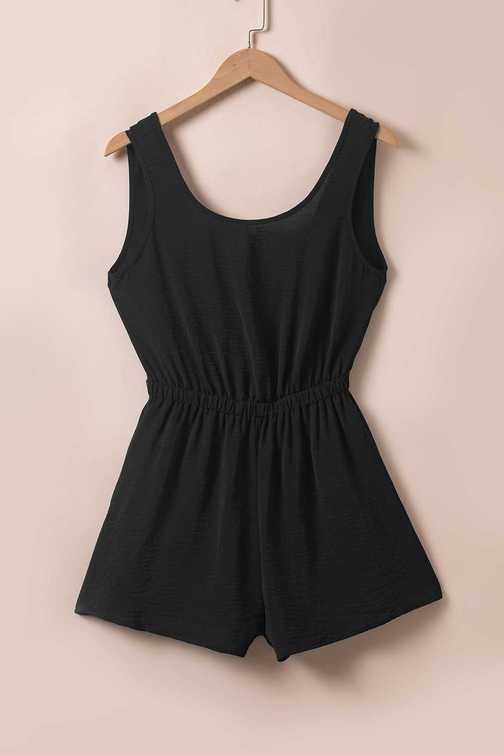 Knotted Back Romper- Black