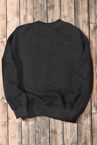 Crew Neck Acid Washed Sweatshirt- Black