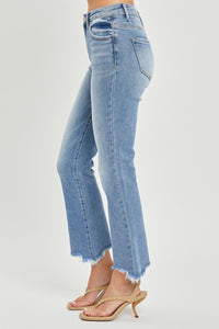 Marley Frayed Hem Cropped Straight Jeans