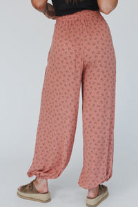 Hazel Boho Floral Printed Jogger Pants