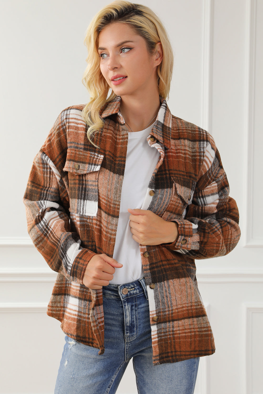 Flannel Shirt- Brown/orange