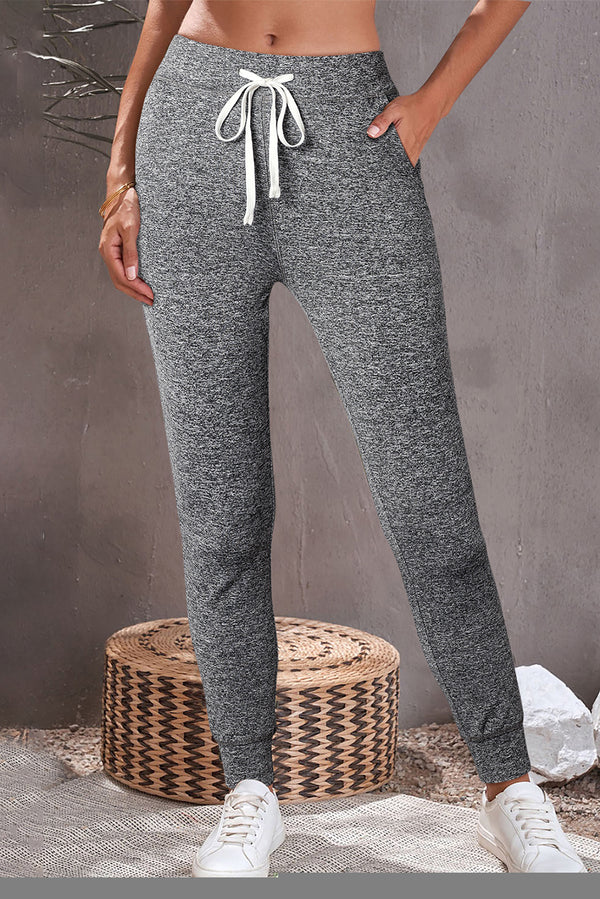 Drawstring Jogger Sweatpants- Heather Gray