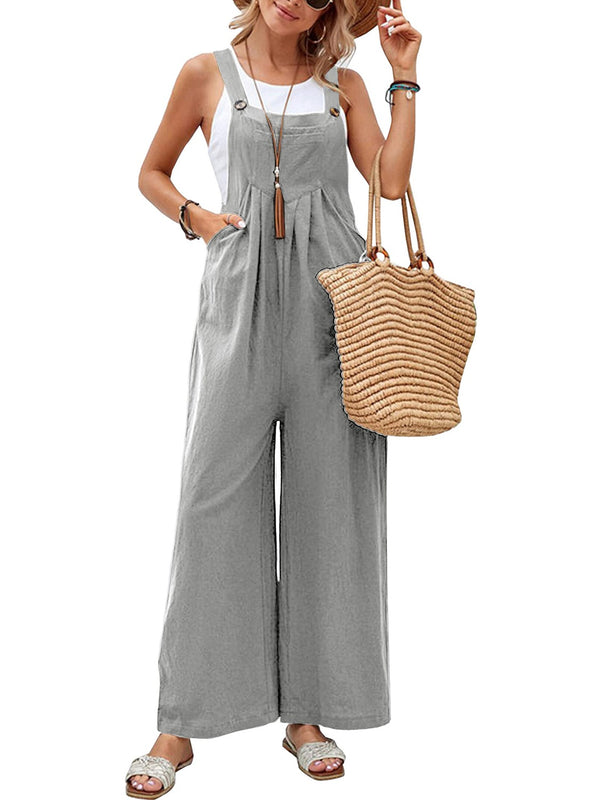 Wide Strap Pocket Overalls