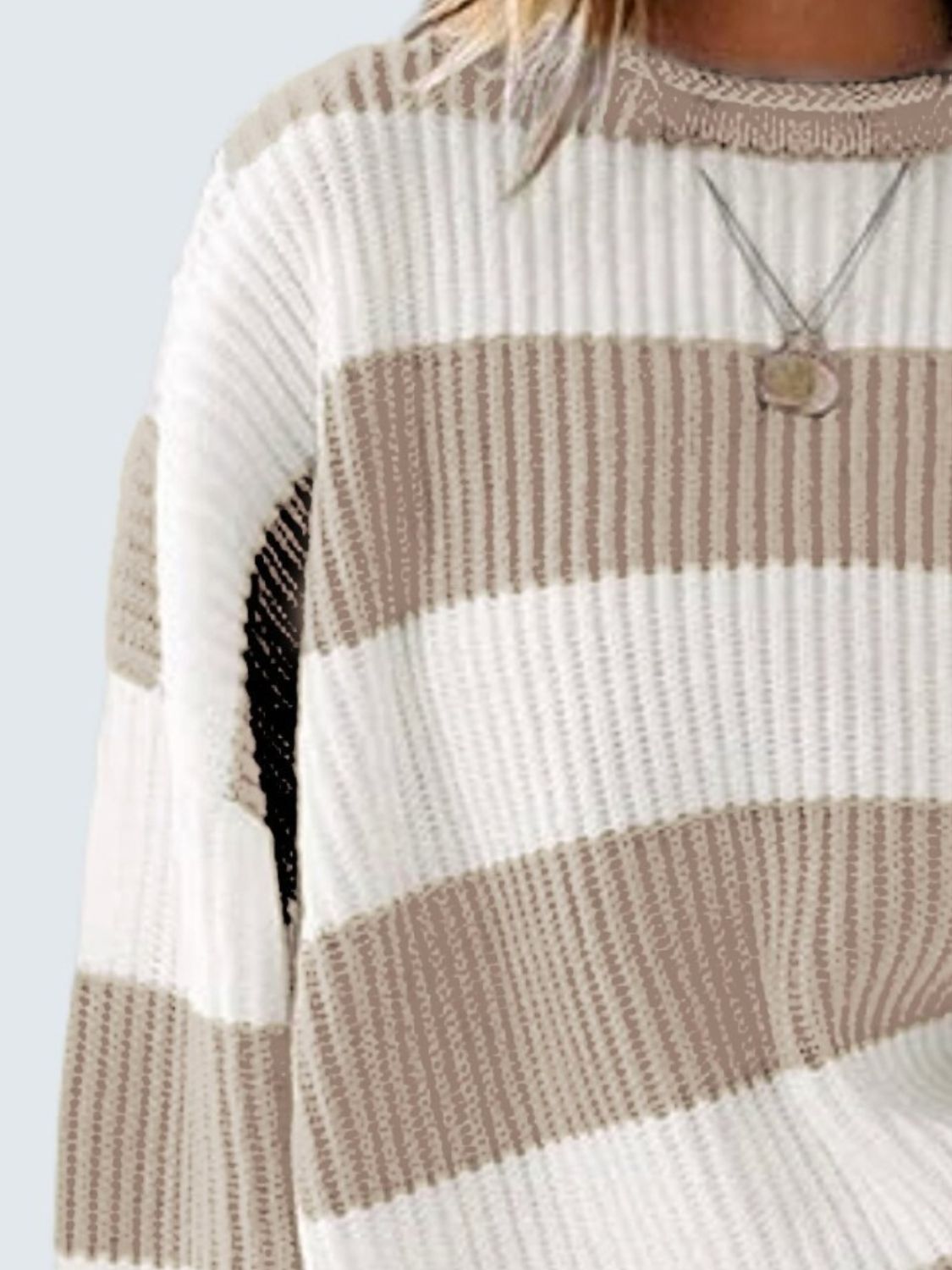 Oversized striped knit sweater