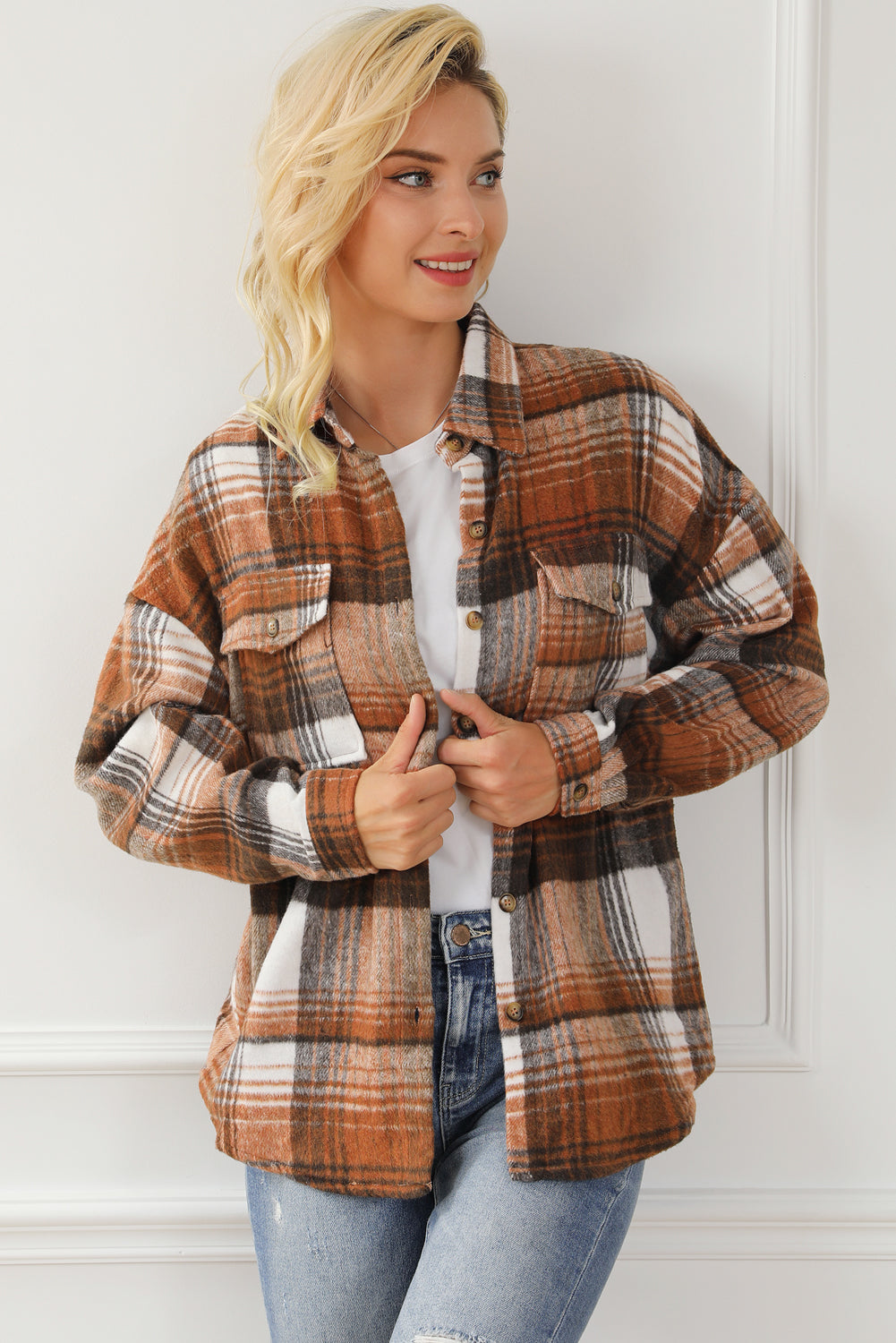 Flannel Shirt- Brown/orange