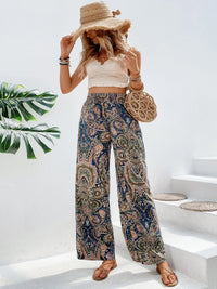 Savannah Boho Paisley Printed Wide Leg Pants