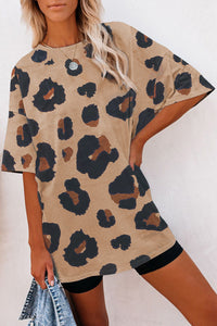 Leopard Print Oversized T Shirt