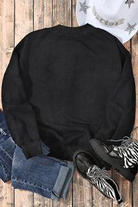 Crew Neck Acid Washed Sweatshirt- Black