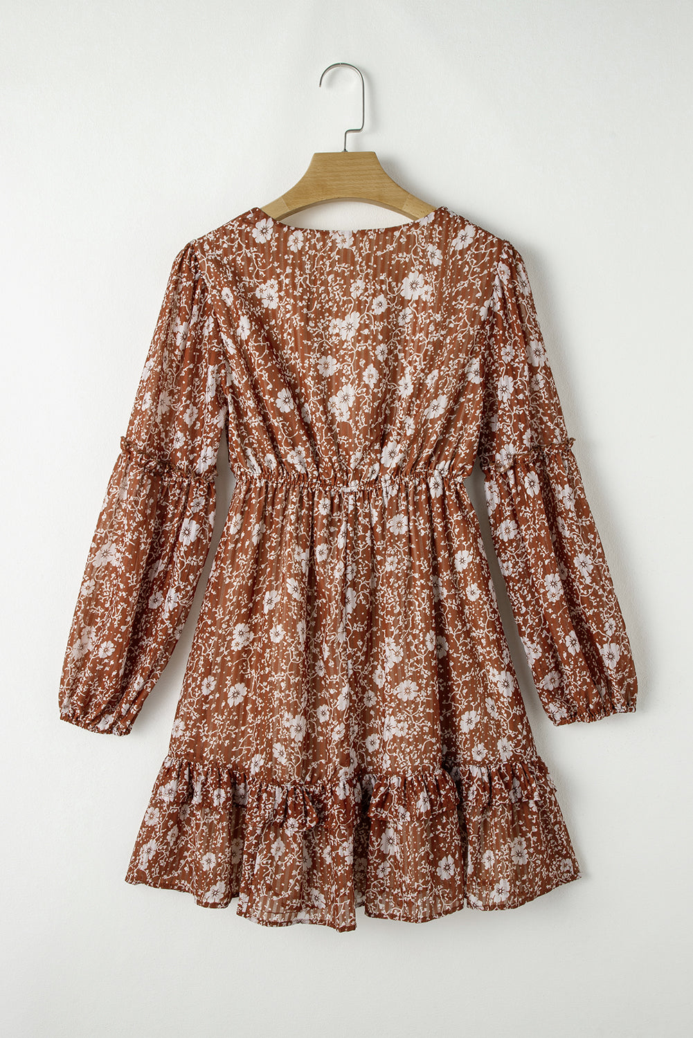 Boho Floral Long Sleeve Mini Dress