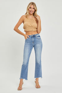 Marley Frayed Hem Cropped Straight Jeans