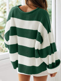 Oversized striped knit sweater