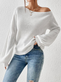 Single Shoulder Long Sleeve Sweater