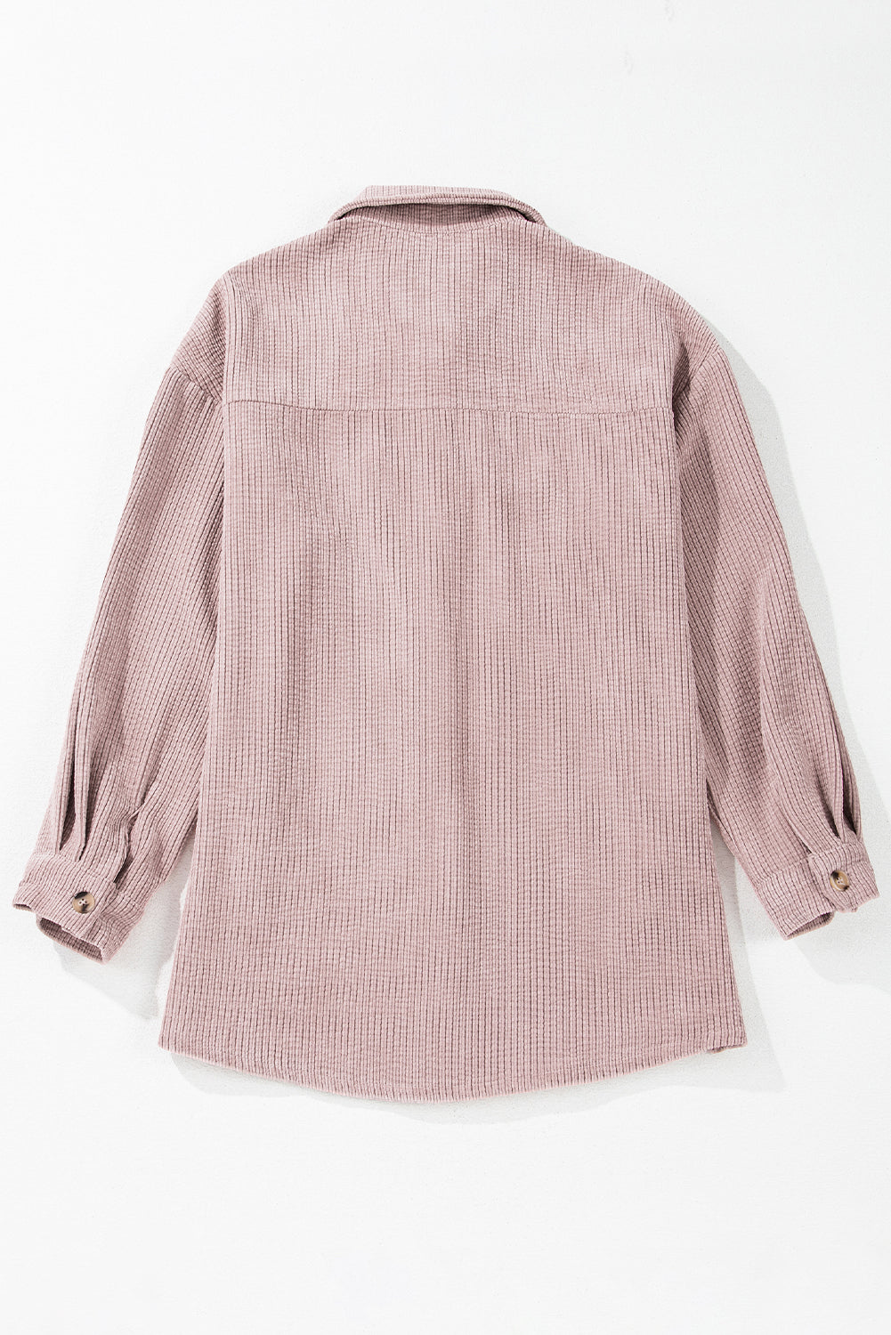 Corduroy Button Up Shacket- Light Pink