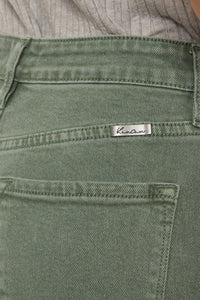 Ultra High Rise Straight Jeans-Green