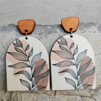 Floral Wooden Drop Earrings