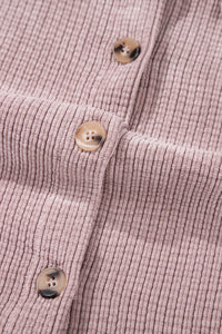 Corduroy Button Up Shacket- Light Pink