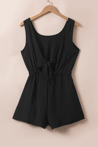 Knotted Back Romper- Black