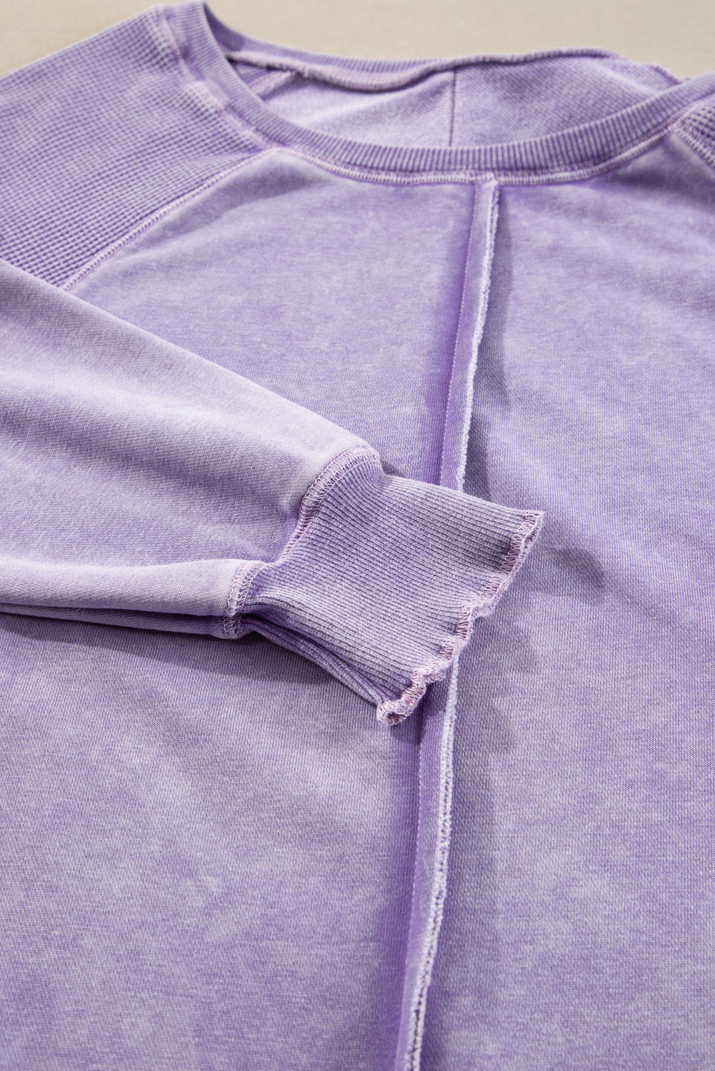 Waffle Knit Sweatshirt- Purple