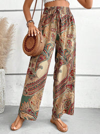 Savannah Boho Paisley Printed Wide Leg Pants