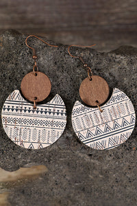 Geometric Drop Wood Earrings