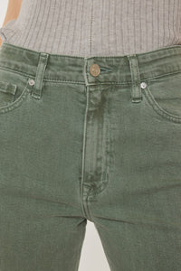 Ultra High Rise Straight Jeans-Green