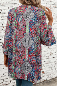 Multi Colored Paisley Print Kimono