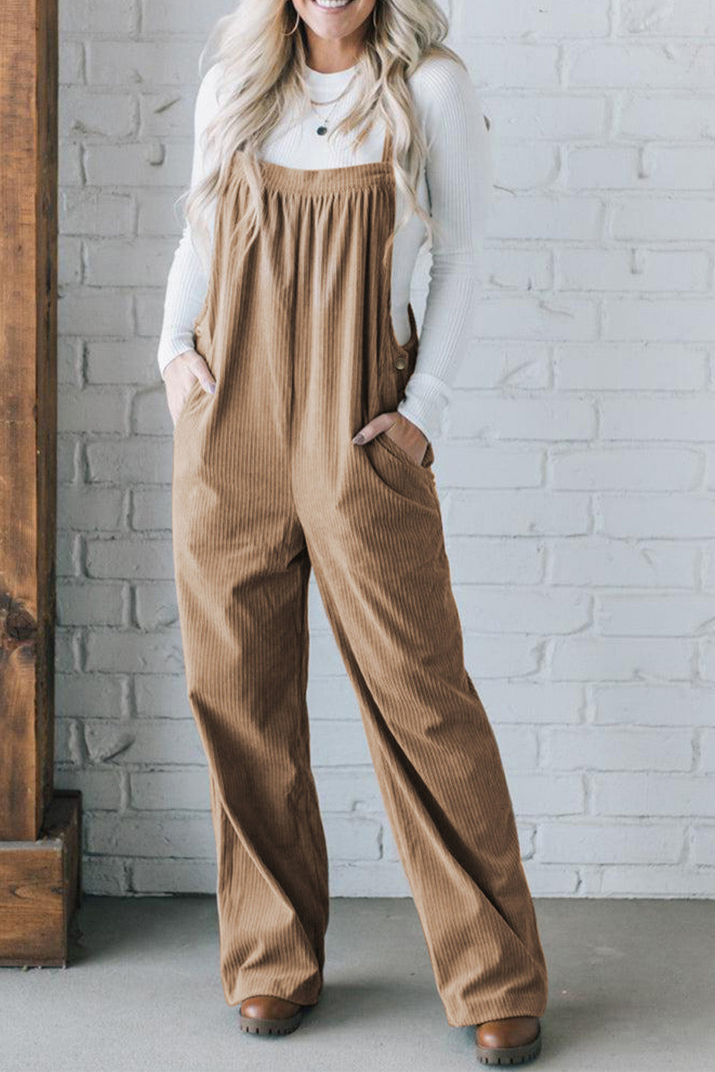 Corduroy Overall- Khaki