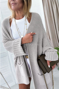 Oversized Knit Cardigan- Gray