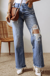 Ashleigh Distressed Straight Leg High Waist Jeans