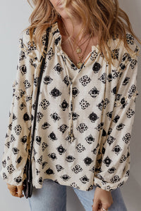 Boho Printed Blouse- White