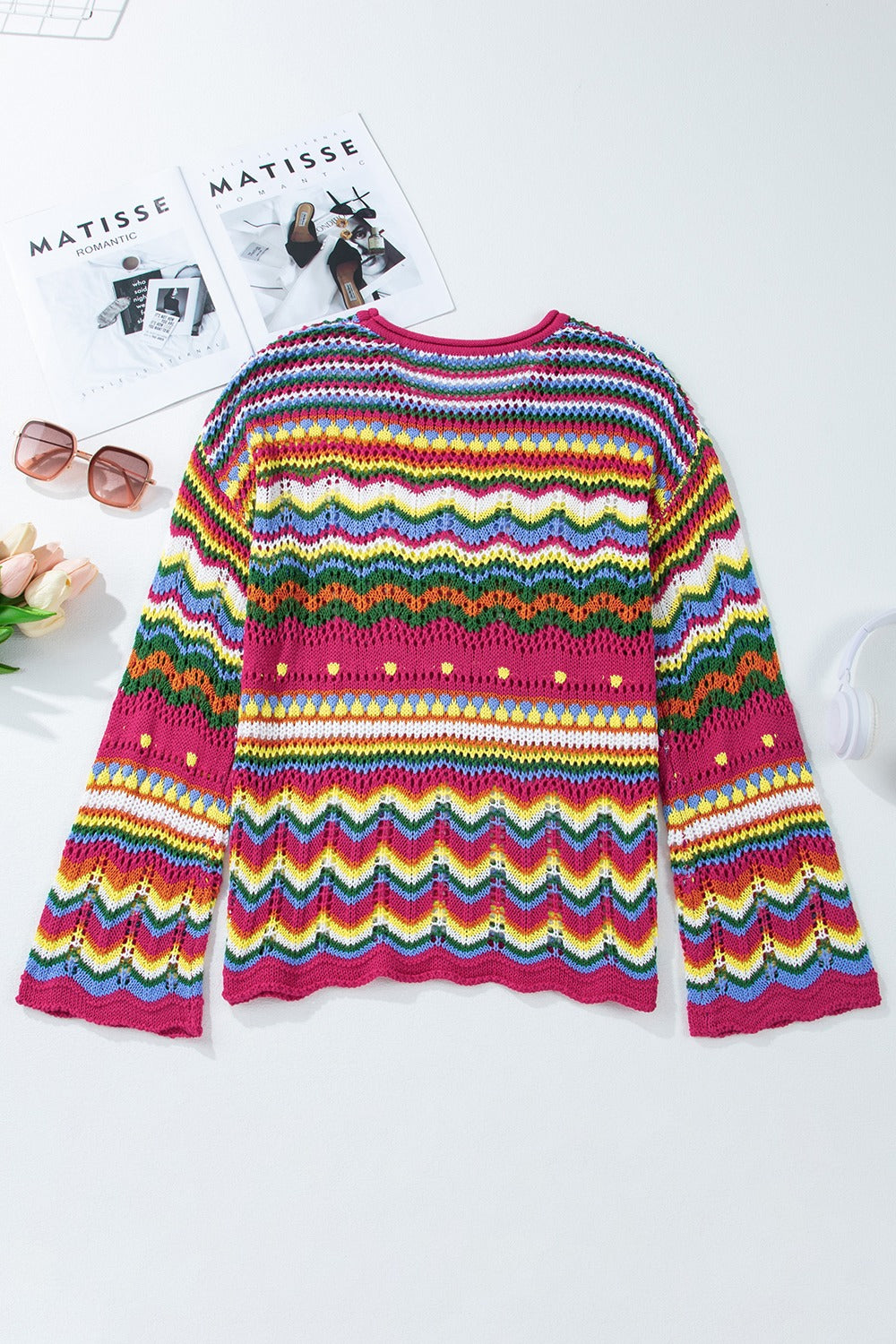 Rainbow Long Sleeve Knit Top