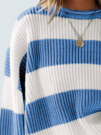 Oversized striped knit sweater