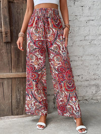 Savannah Boho Paisley Printed Wide Leg Pants