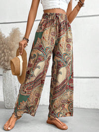 Savannah Boho Paisley Printed Wide Leg Pants