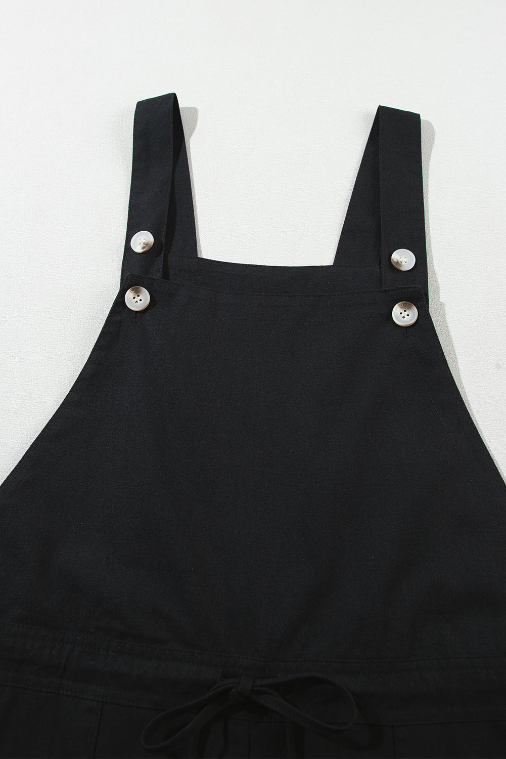 Drawstring Cropped Overall- Black