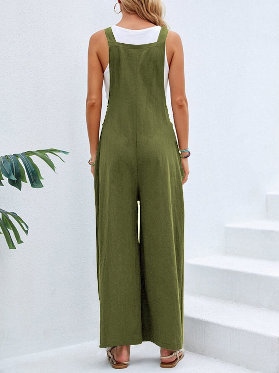 Wide Strap Pocket Overalls